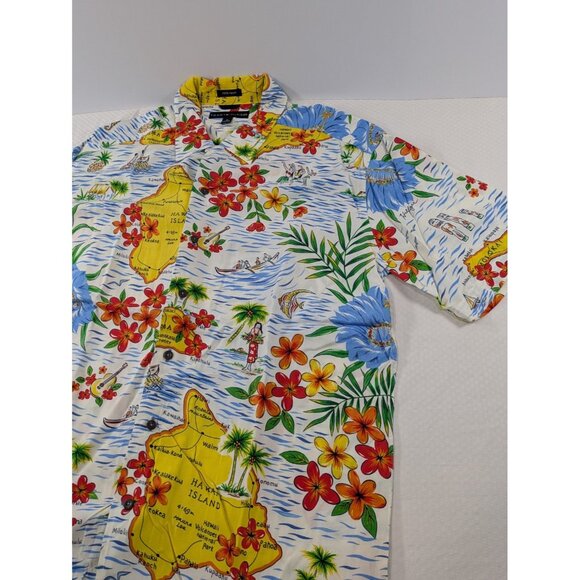 Vintage Tommy Hilfiger Hawaiian Shirt Mens AOP Casual Beach Party M Medium - Picture 2 of 8